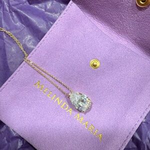 Melinda Maria Are You Jealous Gold Necklace with Crystal Pendant